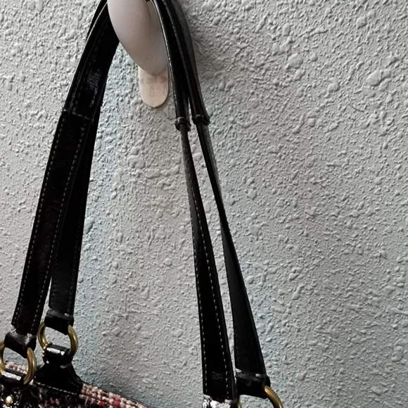 Coach Plaid Wool with Black Patent Leather Trim - Picture 11 of 14